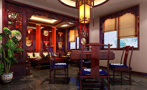 河津古典中式风格茶楼包间设计装修效果图